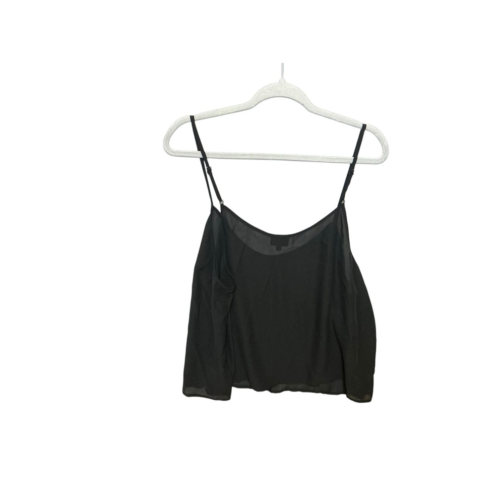Who What Wear Black Cami Top XXL Sleeveless Blouse Sheer Layering Tank